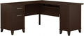 Bush Furniture 60-inch L Shaped Desk with Storage Spacious Corner Computer Table for Home Office Somerset Collection Mocha Cherry