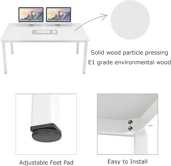 sogesfurniture 31.5 inches Office Desk Computer Desk Gaming Desk Computer Table Sturdy Writing Workstation for Home Office White