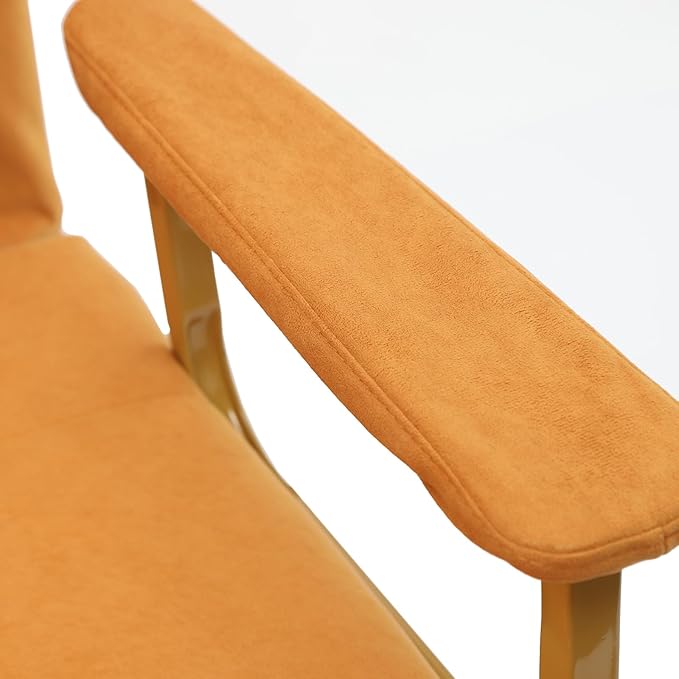 Folding Sofa Bed Convertible Chair with 5-Position Adjustable Backrest &amp Pillow 3 in 1 Sleeper Chair Bed for Living Room Bedroom Office (Orange)