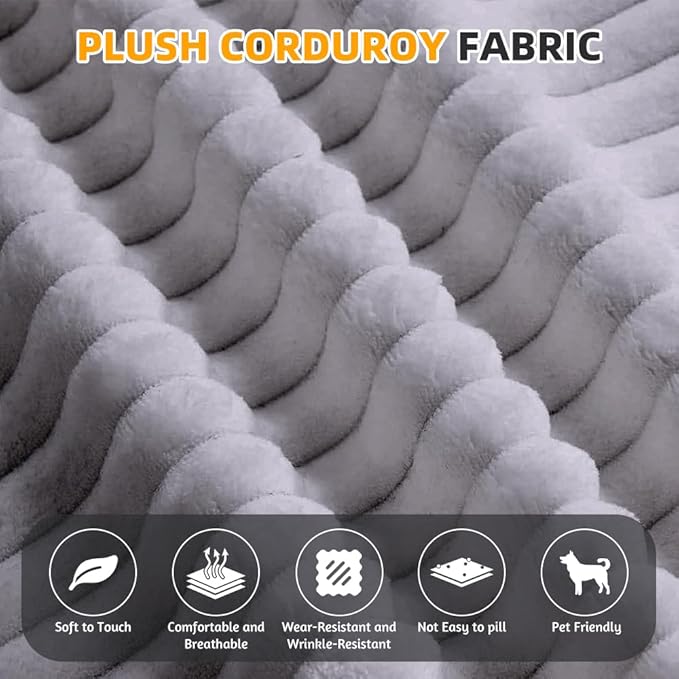 78.7 Folding Sofa Bed18 Full Size Floor CouchConvertible Corduroy Fabric Foam-Filled Sleeper Futon Loveseat Couch for Office Apartment-Light Gray