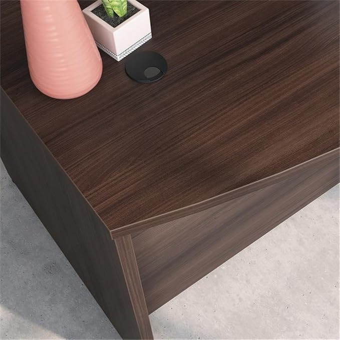 OfficeWorks by Sauder Affirm 60'' Bow Front Desk Shell L: 34.25'' x W: 59.06'' x H: 29.29'' Noble Elm