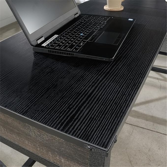Sauder Foundry Road Engineered Wood/Metal 36 Desk Return in Carbon Oak