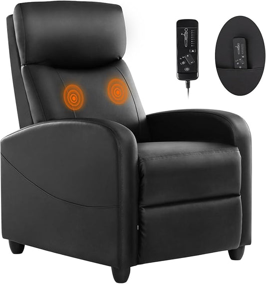 Sweetcrispy Massage Recliner Chair for Adults Adjustable Home Theater Seating with Lumbar Support for Living Room Modern Fabric Reclining Grey
