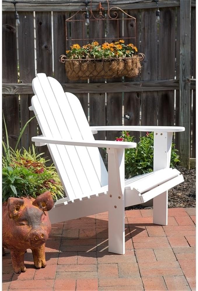 Linon White Adirondack Chair 30.4 wx37.6 dx37.8 h