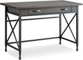 Writing Desk with Keyboard Drawer Computer Desk Home Office Desk - Smoke Gray &amp Black