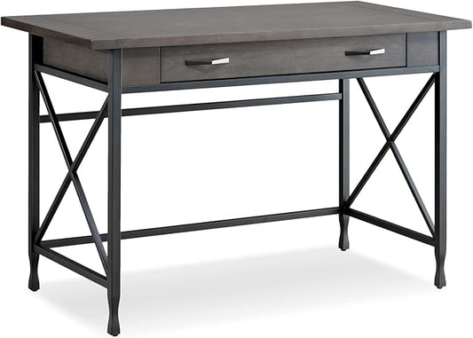 Writing Desk with Keyboard Drawer Computer Desk Home Office Desk - Smoke Gray &amp Black