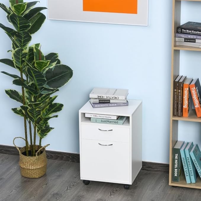 File Cabinet on Wheels Filing Cabinets with Storage Shelves Home Office Mobile File Cabinet Printer Stand Storage Under Desk Filing Cabinet Rolling File Cabinet Printer Stand 15.7W x 13.8D x 23.6H