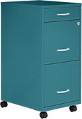Lorell LYS SOHO Box/File/File Teal Mobile Cabinet 3 Drawer