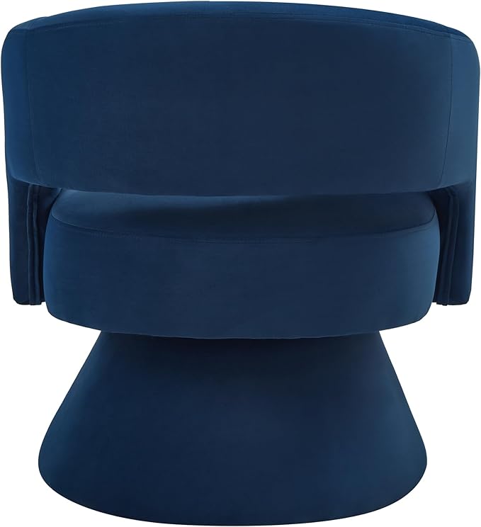 Modern Swivel Barrel Chair Upholstered Velvet Round Accent Chairs360 Degree Comfy Swivel Chair with Open Backrest Single Chair Armchair for Living Room Bedroom HomerestNavy