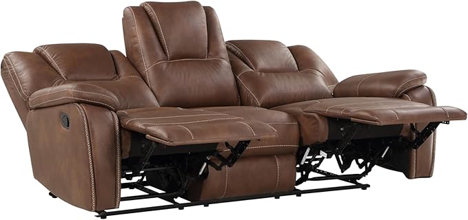 Katrine Manual Reclining Sofa Brown