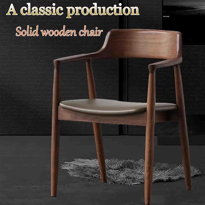 Ergonomic Solid Wood Chair Home Living Room Chair Coffee Chair Simple Armchair backrest Chair Sturdy and Durable Sitting not Tired Safety and Environmental Protection 77*58*55cm