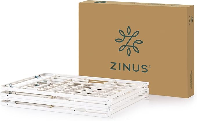 Zinus SmartBase Tool-Free Assembly Mattress Foundation 14 Inch Metal Platform Bed Frame No Box Spring Needed Sturdy Steel Frame Underbed Storage White King