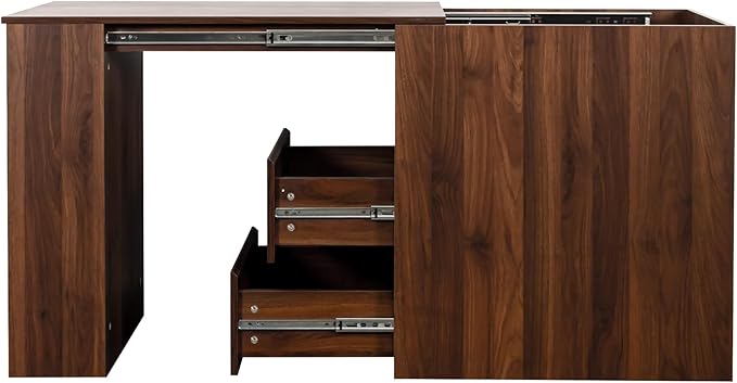 Modern Corner Home Office Computer DeskExtendable Table with Drawers and Storage CabinetMDF+Wood Study Desk for OfficeStudy Room