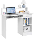 Home Office Computer Desk with Keyboard Tray and Drawers Wood White Students Writing Table with Storage Drawers &amp Hutch Modern PC Laptop Desk Multifunctional Workstation