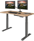 Vari Ergo 54x26 Electric Standing Desk + Height Adjustable Sit-Stand Desk + Curved Waterfall Edge 4 Memory Settings Quick Assembly Cable Management 200 lb Capacity – Reclaimed Wood (2 Boxes)