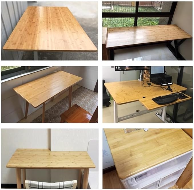 Rygcrud Bamboo Table Top Universal Solid One-Piece Rectangular Standard Top Rounded Corners Countertop for Standing Desk and Home Office Desk(100x50x2 cm)