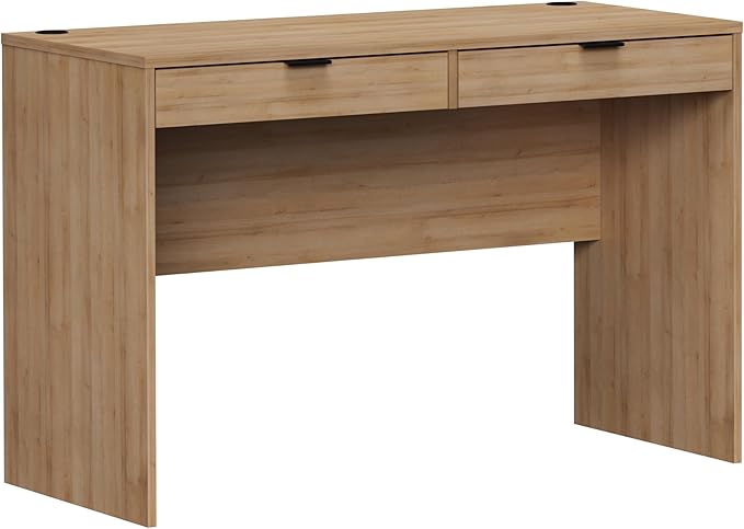 Prepac 46 Writing Desk – Computer Desk with 2 Drawers Light Oak Office Desk for Home Office or Bedroom