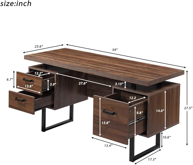 Modern Design Home Office Desk Writing Study Table with Drawers