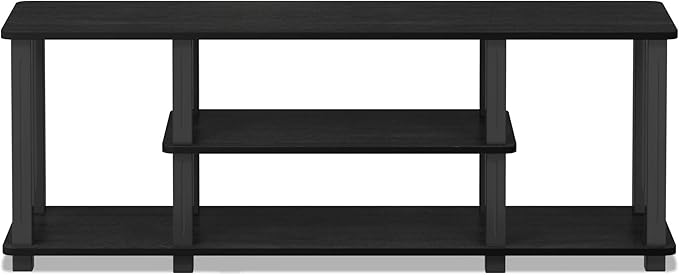 Furinno ‎20 Pounds Turn-N-Tube No Tools 3D 3-Tier Entertainment TV Stand up to 50 inch TV Square Tubes Americano/Black