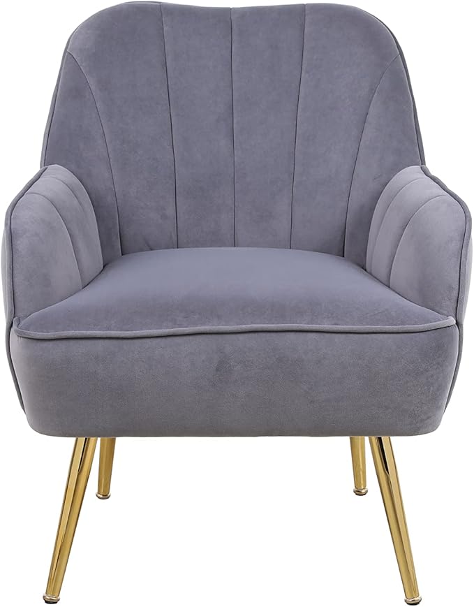 29 Sturdy Wood Frame Modern Mid-Century Accent Armchair Oversized Accent Chair with Foam Filling Mid-Century Modern Chair with 10-Minute Assembly for Living Room Grey