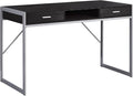 Computer Desk Home Office Laptop Storage Drawers 48 l Work Brown Laminate Grey Metal Contemporary Modern
