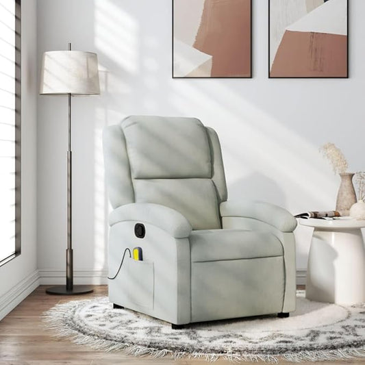Floor Chair Arm Chair Living Room ChairsSleeper Sofa Massage Recliner Chair Light Gray Velvetfor Apartment Living and Home Office