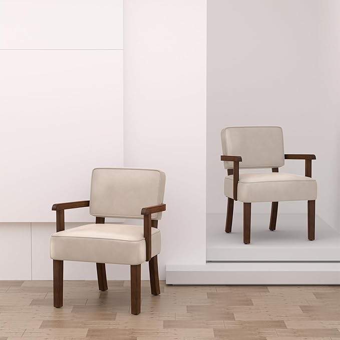 Accent Chair PU Leather Chair for Living Room Oversized Armchair with Soft Seat and Armrests for Bedroom Dinning Reading Waiting Room (One Chair)
