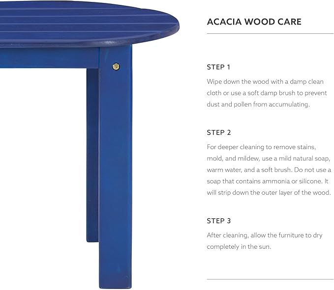 Linon Jayde Blue Adirondack Outdoor Accent Table