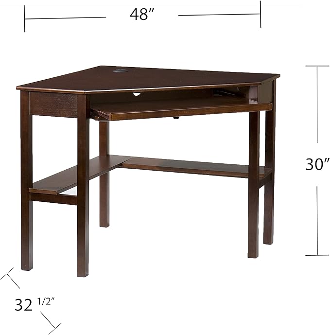 SEI Furniture Wardboro Corner Computer Desk Espresso