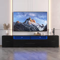LED TV Stand for 55 65 75 85 Inch TV Minimalism Entertainment Center with LED Light Symmetric Assembled TV Console TV Table with Large Storage for 60 70 80 Inch TV for Living Room Black