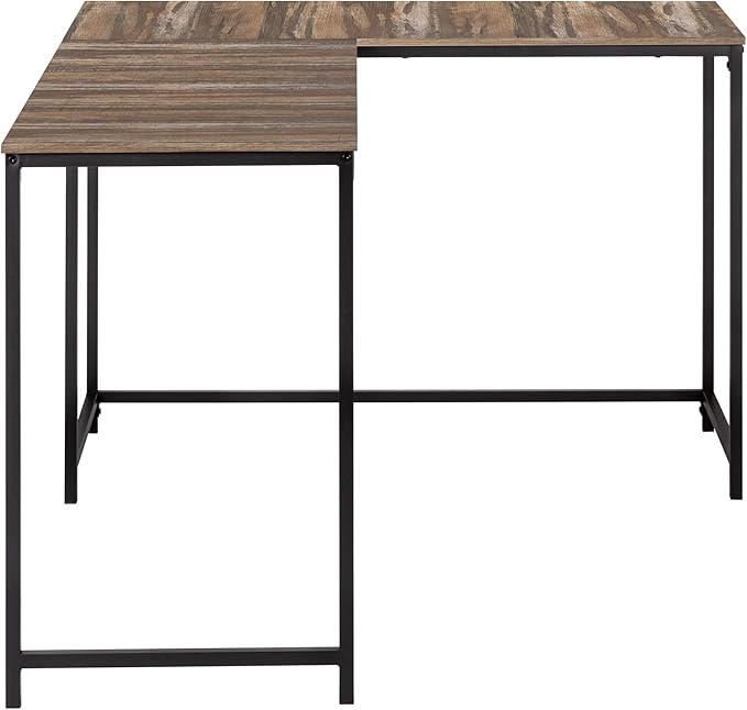 Monarch Specialties I 7391 Computer Desk Home Office Corner 58 L L Shape Work Laptop Metal Laminate Brown Black Contemporary Modern
