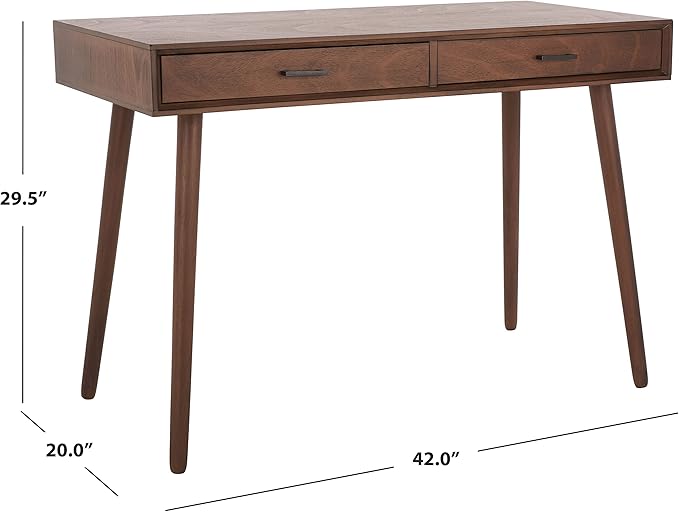 SAFAVIEH Home Collection O'Dwyer Brown 2-Drawer Computer Table Office Desk
