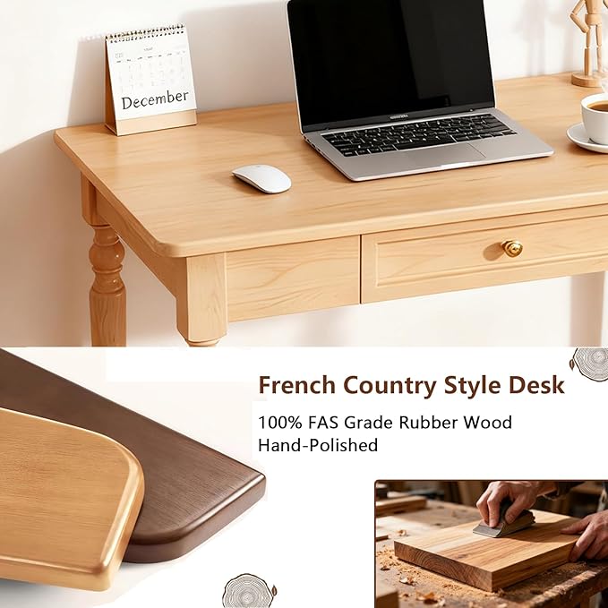Mid Century Modern Solid Wood Desk with Drawers31.5'' Small Computer Desk for Small SpacesWriting Desk for Home OfficeEscritorios para Cuartos