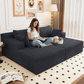 70.8 Oversized Double Chaise Lounge Indoor Upholstered Deep Seat Cloud Couch Corduroy Lounge Chair Modern Sofa Bed Loveseat Sleeper Chair for Living Room Bedroom ApartmentDark Gray