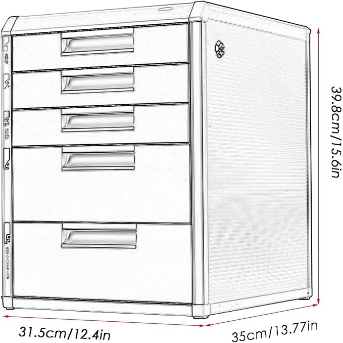 Desktop File CabinetA4 Lockable Aluminum Alloy Storage Organizer BoxOffice Storage Drawer Confidentiality with Lock