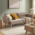 mopio 76.4 Futon Sofa Bed Couch Loveseat Sleeper Sofa Mid Century Modern Futon Couch Sofa Cama Couches for Living Room (Mocha Brown Premium Velvet)