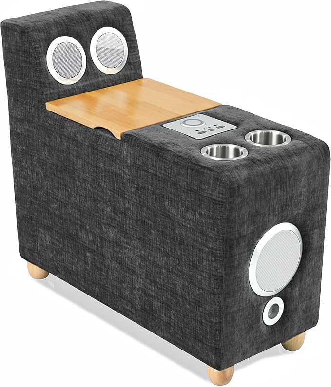 Brelice Modular Sofa Console with Wireless Charging &amp Bluetooth Speaker - All-in-One Armrest Organizer with Wired Charging Storage Tray Volume Control for Sectional Couch Living Room