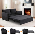 3 in 1 Sleeper Sofa Couch Bed Pull Out Couch Bed Oversized Loveseat Sofa Bed with Padded Armrest Upholstered Cloud Couch Sectional for Living Room (Corduroy Black)