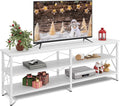 WLIVE TV Stand up to 70 Inch TV 63 Entertainment Center TV Media Console with 3-Tier Storage Shelves for Living Room and Bedroom White