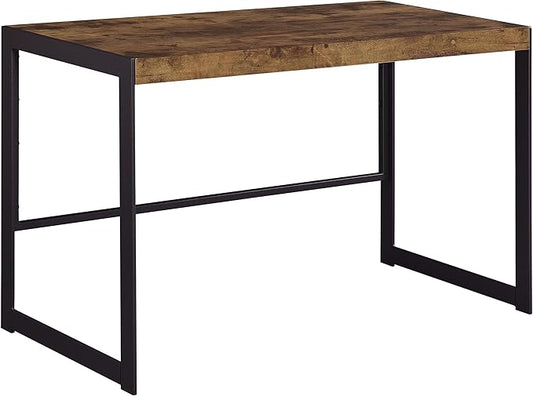 Coaster Home Furnishings – Estrella – Engineered Wood – 47-Inch Writing Desk with Farmhouse Style Gunmetal Legs and Spacious Top – Home Office &amp Living Room – Rustic Nutmeg - 800655