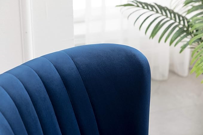 Elon Contemporary Velvet Upholstered Accent Chair Blue