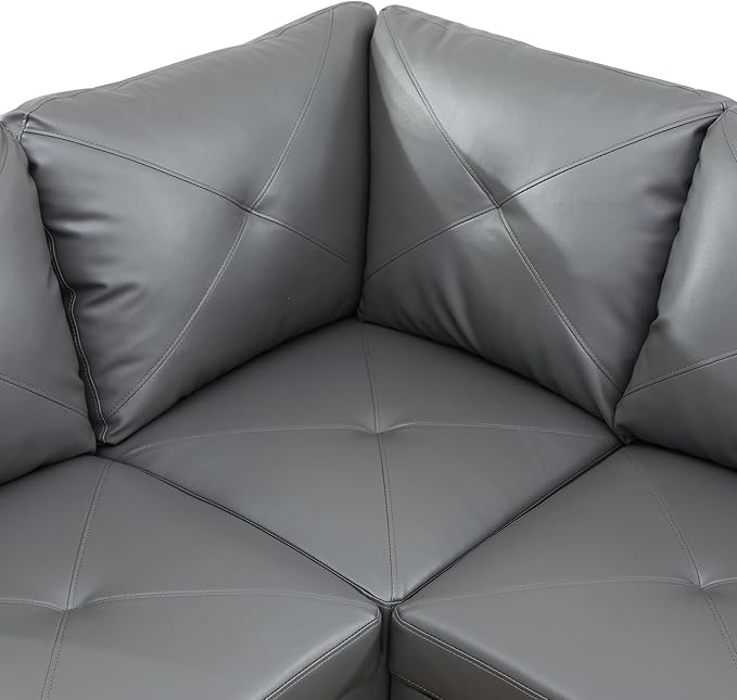 L-Shaped Combination Sofa Set Luxurious Synthetic Leather Living Room Sofa Suitable for Living Rooms Bedrooms Apartments and Offices