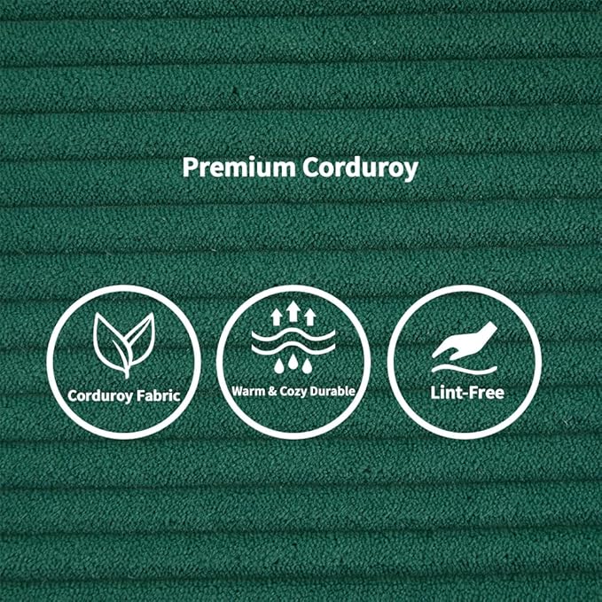 77 Convertible Sleeper Sofa Bed with Fixed-Shape Frame Modern Corduroy Folding Boneless Couch with 2 Pillows Comfy Floor Sofa Couch for Living Room No Assembly Required Emerald Green