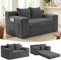 Boneless Loveseat Sleeper Sofa Bed: 3-in-1 Convertible Sofa Bed with Side Pockets &amp HandlePull Out Couch with 2 PillowsFolding Futon for Small SpaceLiving Room &amp BedroomCorduroy FabricNo