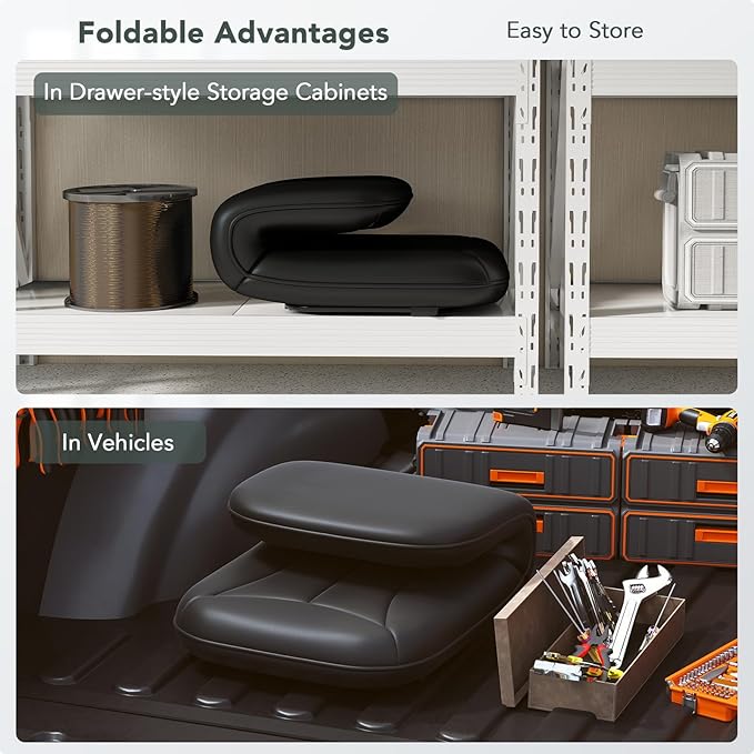 Furniliving 3 in 1 Folding Chair Foldable Floor Chair for Reading Lounging &amp Gaming Portable Camping Chair with Metal Frame Comfy Accent Chair Reading Chair for Indoor Living Room PU (Black)