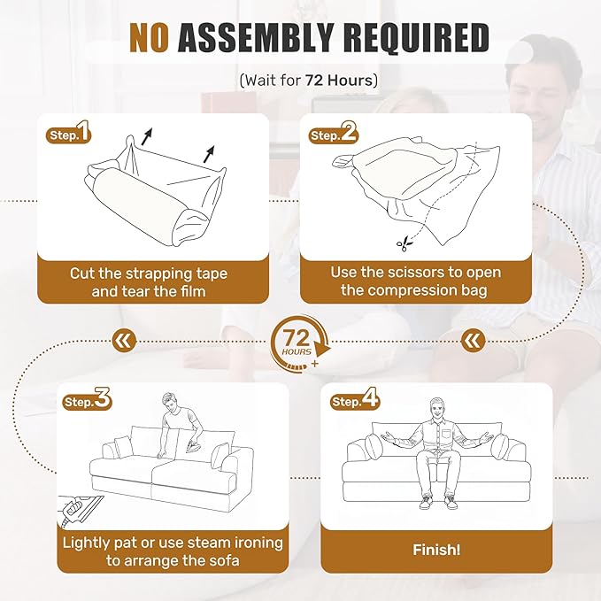 84” Loveseat Sofa Set of 2 Boneless Modular Sofa Couches for Living Room Cloud Couch with Deep SeatEasy Assembly for Small SpacesGreen