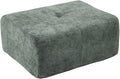 Large Ottoman 37 Inch Rectangle Footrest for Couch with Memory Foam and Chenille Upholstered Plush Floor Seating and Coffee Table for Living Room No Assembly Required Green