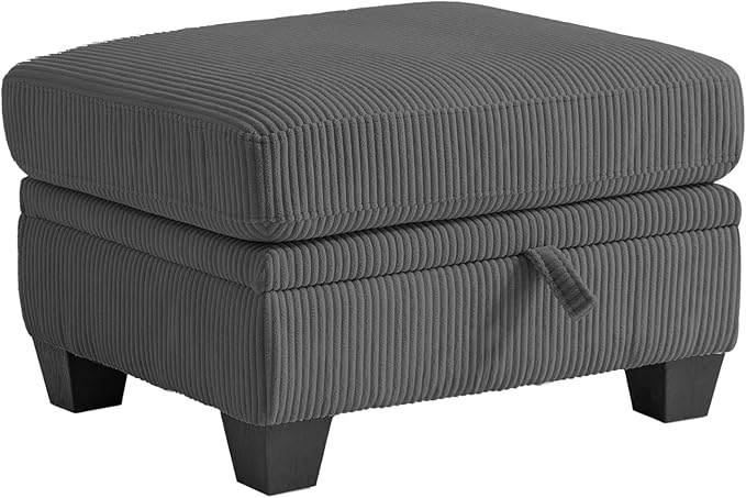 CHIC HOUSE Middle Module for Modular Couch Corduroy Customizable Chaise Storage Ottoman for Sectional Sofa Armrest Single/Double Seater