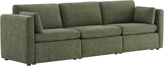 CHITA Oversized Modular Sectional Convertible Fabric Sofa Set FSC Certified Extra Large Sectional Deep Seat Couch for Living Room 112 inch Width3 Seat Modern Modular Sofa Moss Green