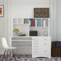 Modern Home Office Computer Desk with Hutch Office Table with Drawers and Storage CabinetMDF+Wood Study Desk for OfficeStudy Room
